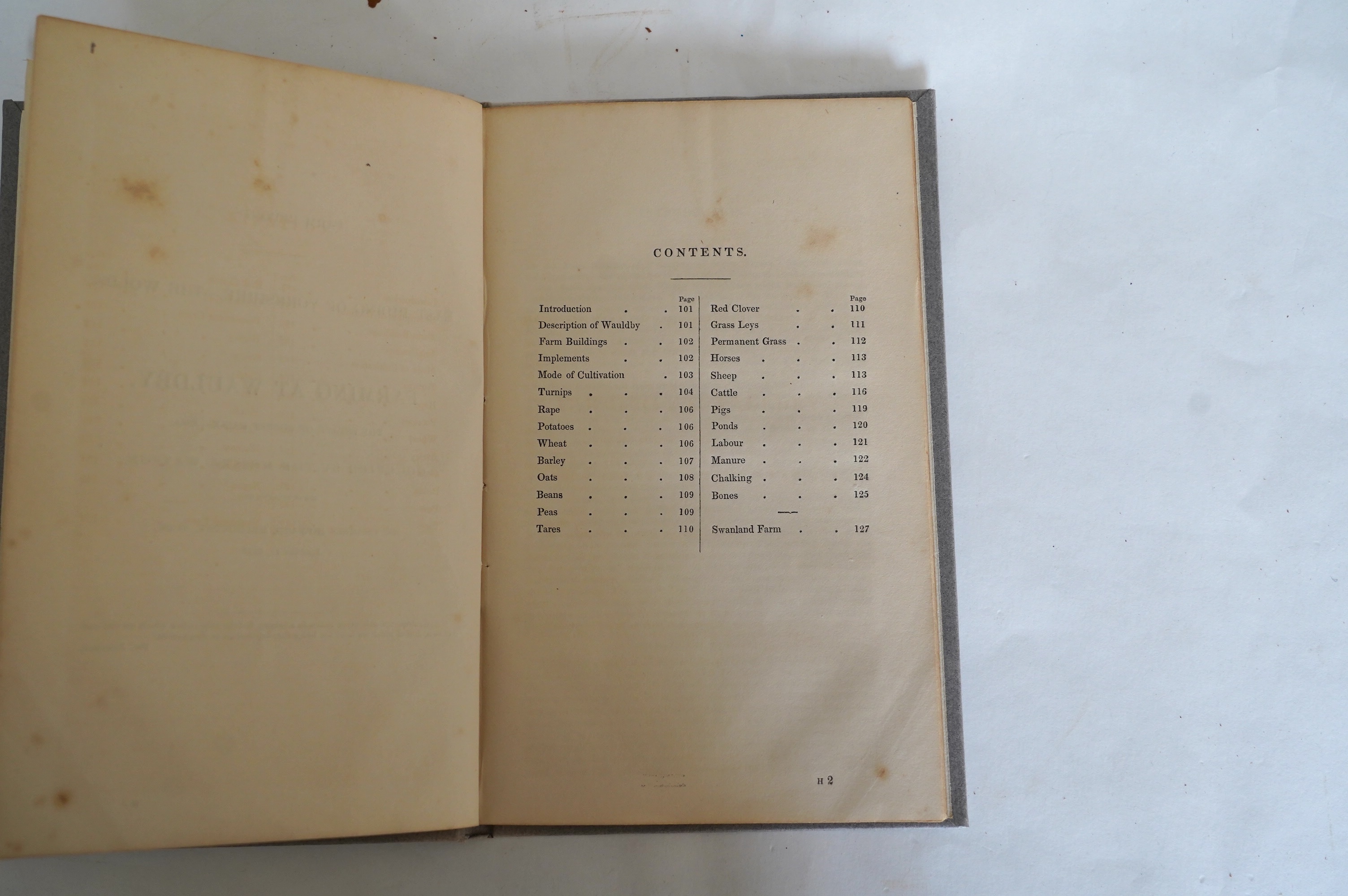 Marshall, William - The Rural Economy of Yorkshire ... 2 vols. 2 folded maps; contemp. tree calf. 1788; Holland, Henry - General View of the Agriculture of Cheshire ... a coloured folded map and 7 other plates (2 folded